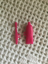 Mattel Barbie Doll Toothbrush and Toothpaste Hot Pink Color Hand Held Style 2 pc