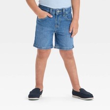 Toddler Boys' Button Front Denim Shorts - Cat & Jack&trade; Medium Wash 4T