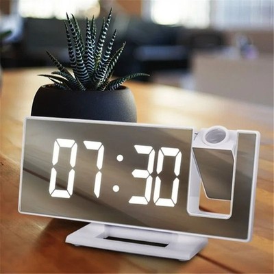 Temperatur Schlummerfunktion Digital LED Uhr Display Tischuhr Projektionswecker