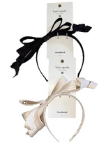 Kate Spade x Target Headband Set Black Cream Ribbon Bow Hair Accessories NWT