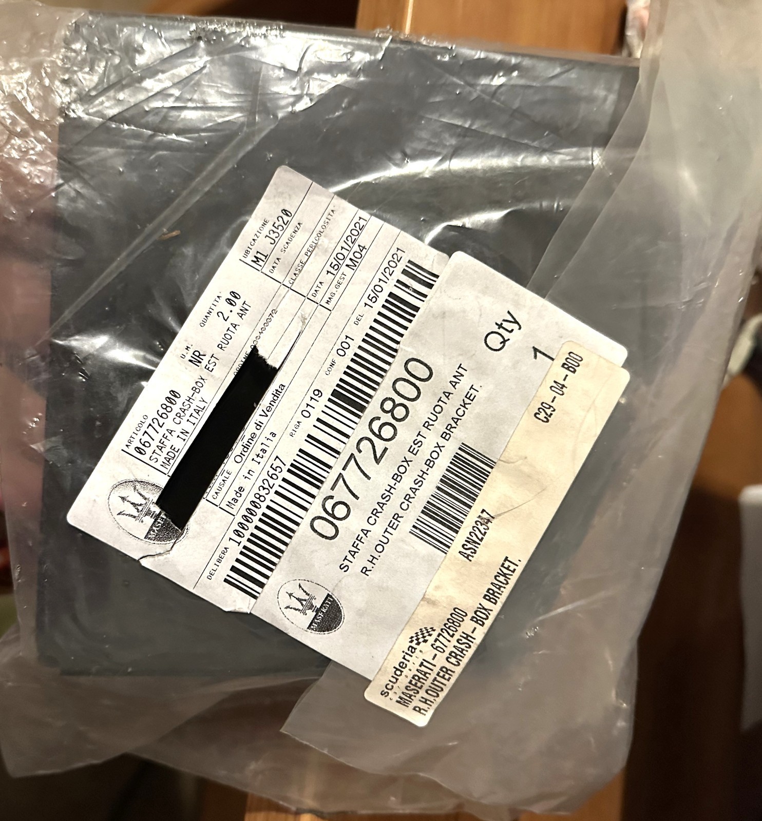 Genuine Maserati Part Number 067726800 for a Front Right Outer Crash-Box BNEW