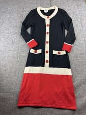 Milly NY VTG Y2K 00s Women’s P/S Button Career Sweater MIDI Dress Girly Preppy