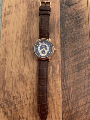 UNIQUE Men's Watch STAUER 31916 Genuine Leather Band 10  New Battery***READ