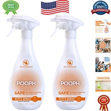 32oz Unscented Kitty Spray Odor Eliminator - Multi-Surface Pet Cleaning 2 Pack