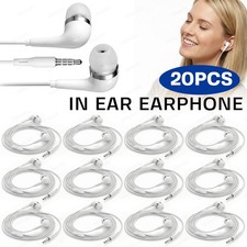 20Pc Universal 3.5MM In-Ear Earphone Headset Headphone Earbud w/ Mic for Samsung