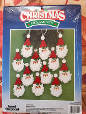 SAINT NICK Plastic Canvas Christmas Ornaments Set Of 12 Kit 88015