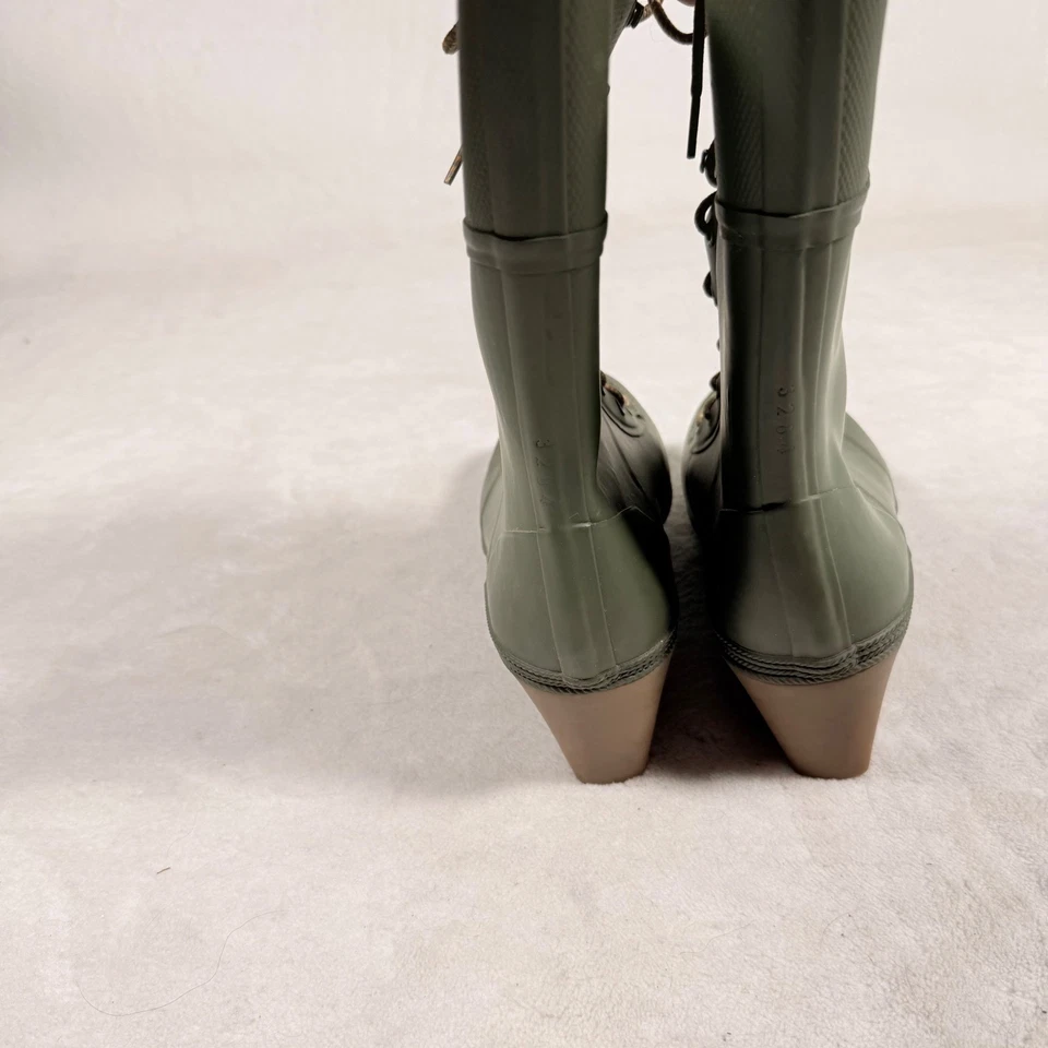 Botas de lluvia Tretorn para mujer verdes con cordones altas botas impermeables talla 9 Foto 4 de 4