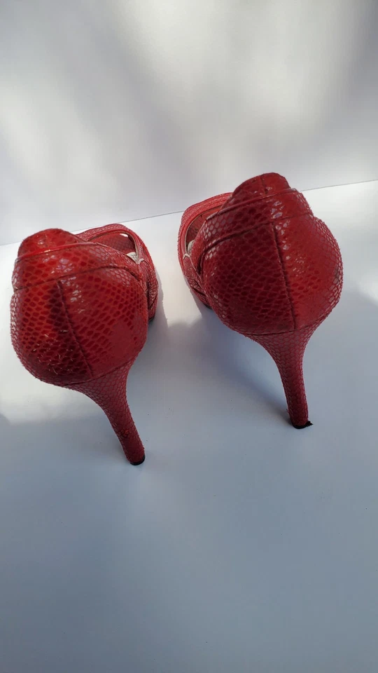 Zapatos de tacón alto para mujer marca Casa Blanca mercado negro 7,5 M punta abierta Foto 2 de 4