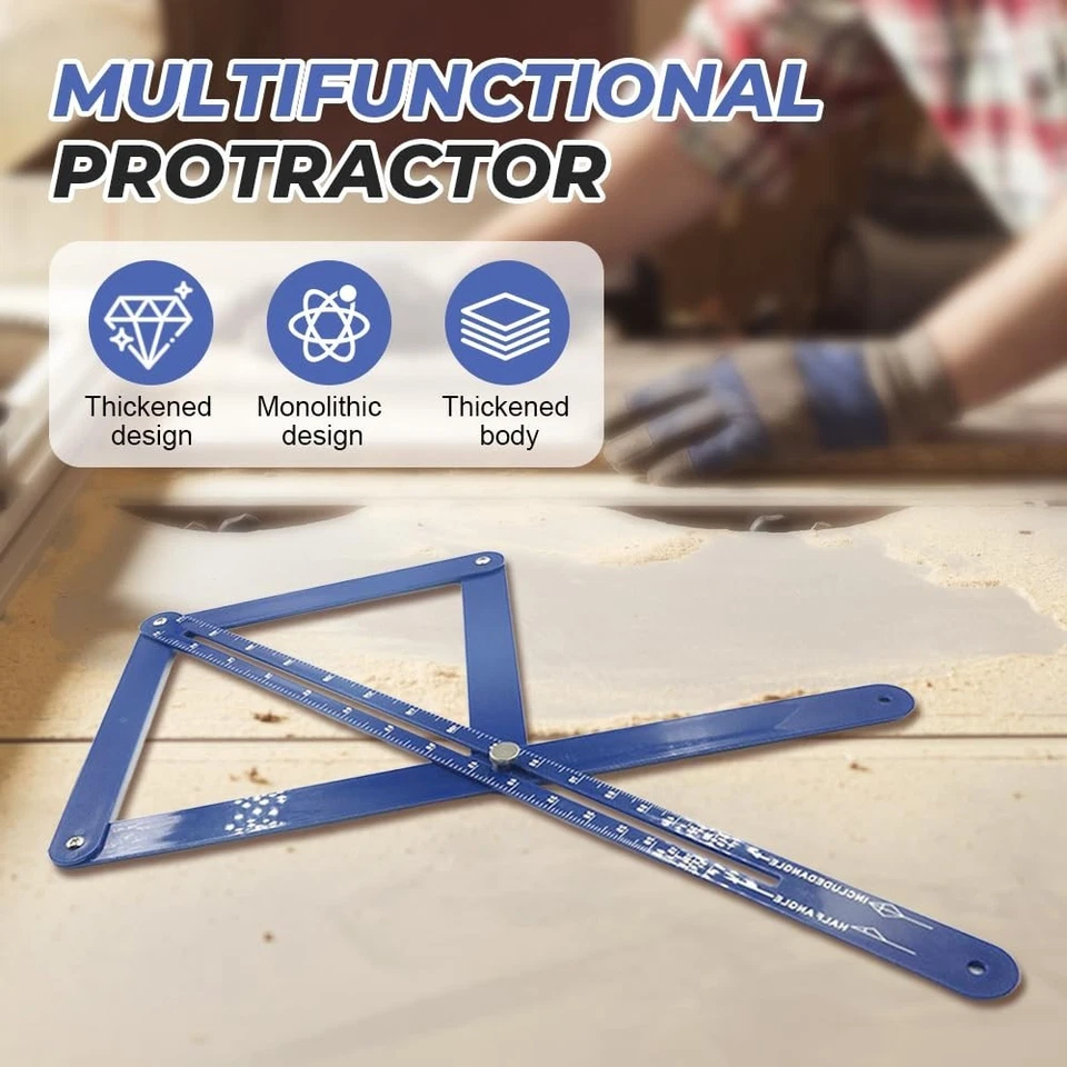 Miter Saw Protractor Angle Finder Bevel Gauge Corner Tool with Scales - Image 2 of 4