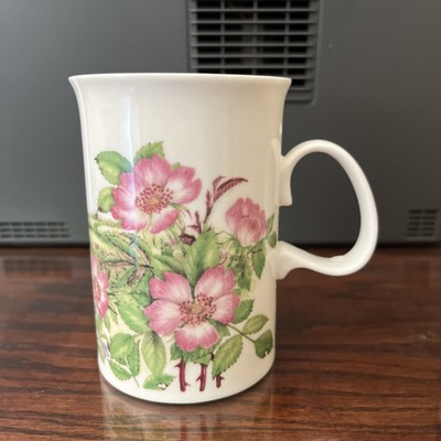 Dunoon bone china mugs england Dog Rose Wildflower