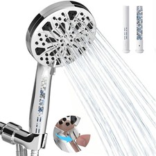 High Pressure Handheld Shower Head, 5" Large 10-Mode Filtered Showerhead with...