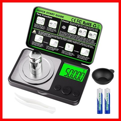 Digital Milligram Scale 50G X 0.001G, Mini Precision Scale with Tare Weight Func