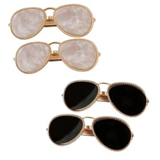 4Pcs Mini Creative Sunglasses Shape Hair Clips Metal Alligator Hair Side Clip...