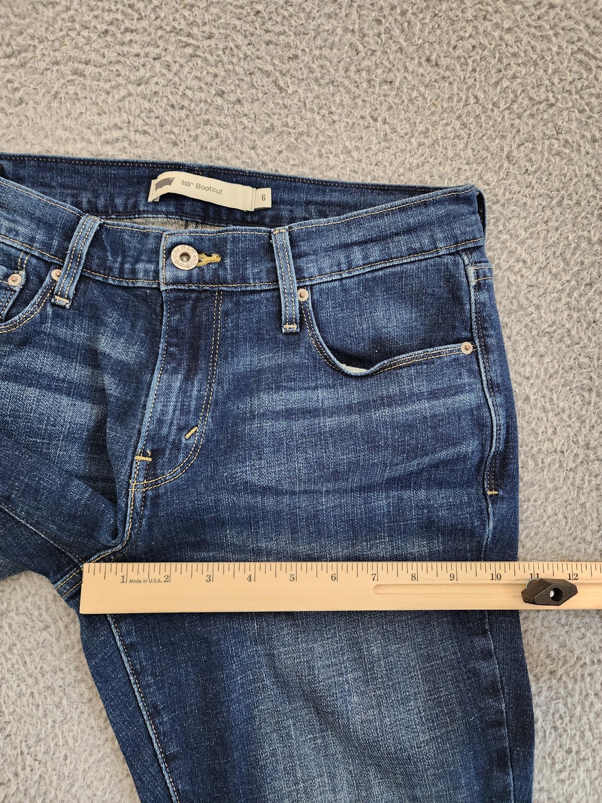 Levis 515 Bootcut Jeans Womens 6 Medium Blue Stretch Denim Classic Flare thumbnail 9