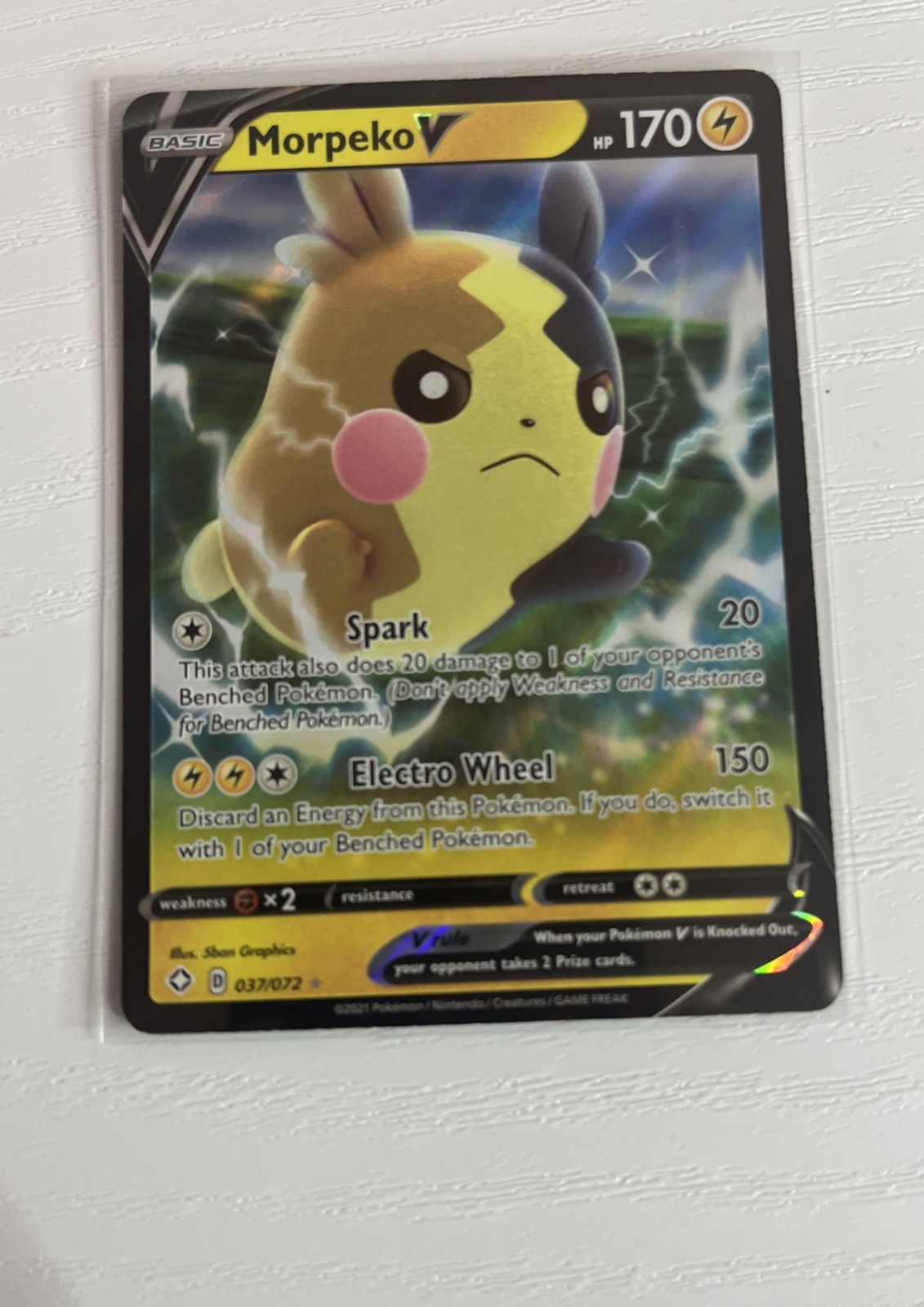 MORPEKO V 079/202 HOLO V RARE SWORD & SHIELD POKEMON HOLO NM/M