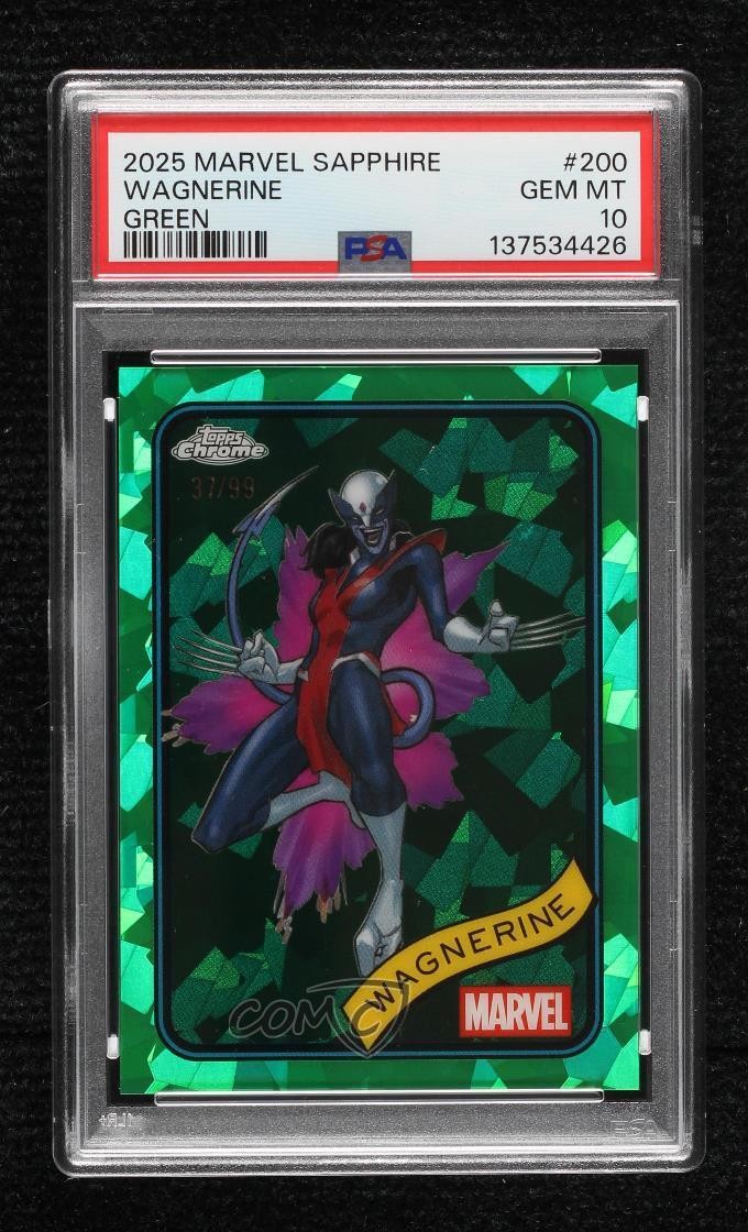 2025 Chrome Marvel Comics Sapphire Green 37/99 Wagnerine #200 PSA 10 GEM MT 00ur