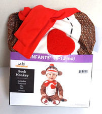 NEW Sock Monkey Halloween Costume Infant 6-12 Months