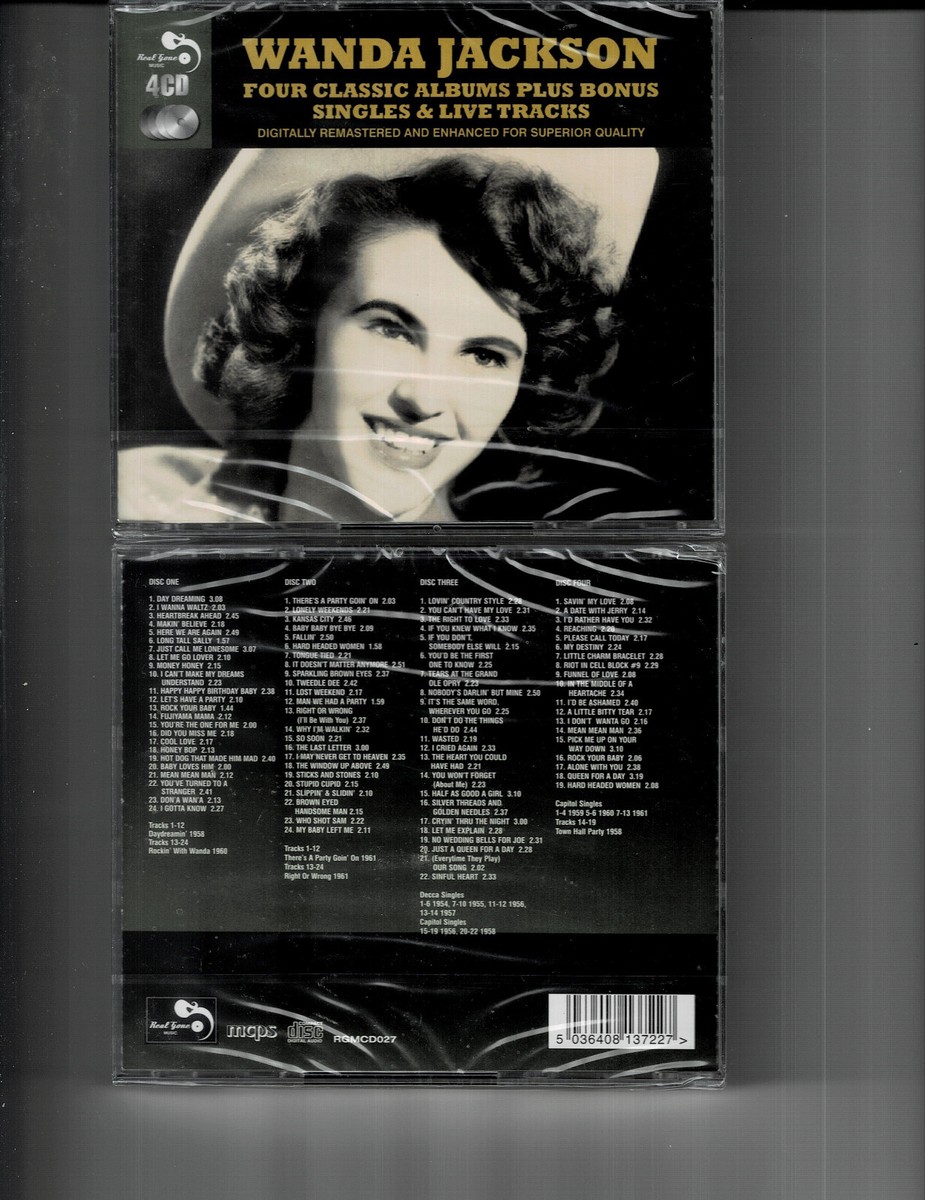 WANDA JACKSON -4 CLASSIC ALBUMS SINGLES LIVE (4CD 2013) NEW **89  TRACKS**