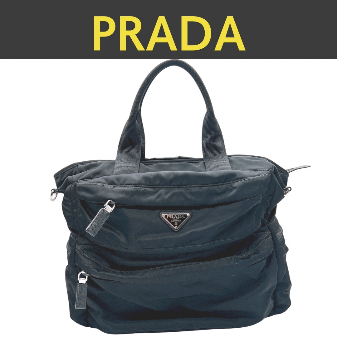 バッグ prada 2way shoulder bag PRADA Tessuto 2WAY Hand bag Shoulder Bag black nylon from