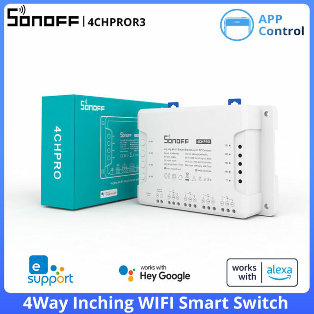 Sonoff 4CHPROR3 4 Gang WiFi Smart Switch Wireless 433MHZ RF APP Remote Control