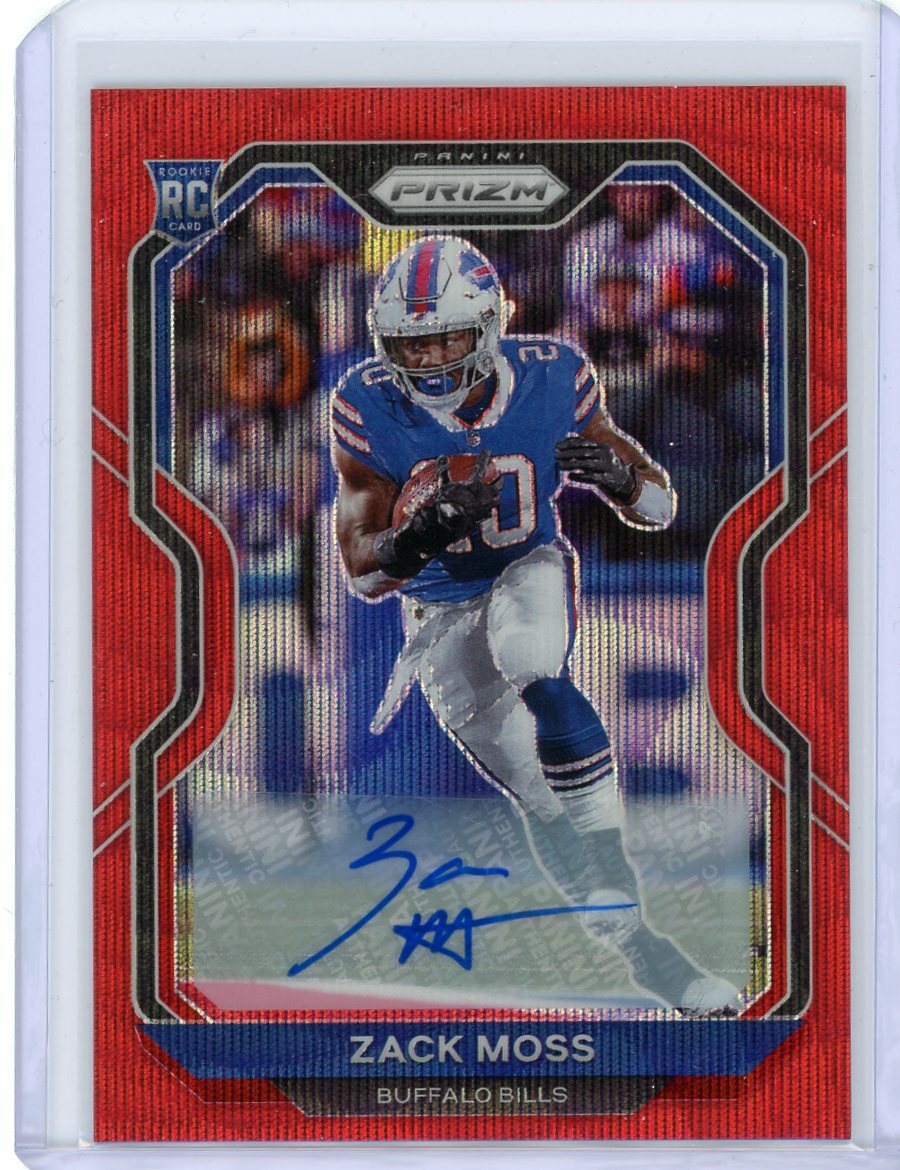 2020 Panini Prizm Football Red Wave Prizm Rookie Auto #311 Zack Moss #005/149