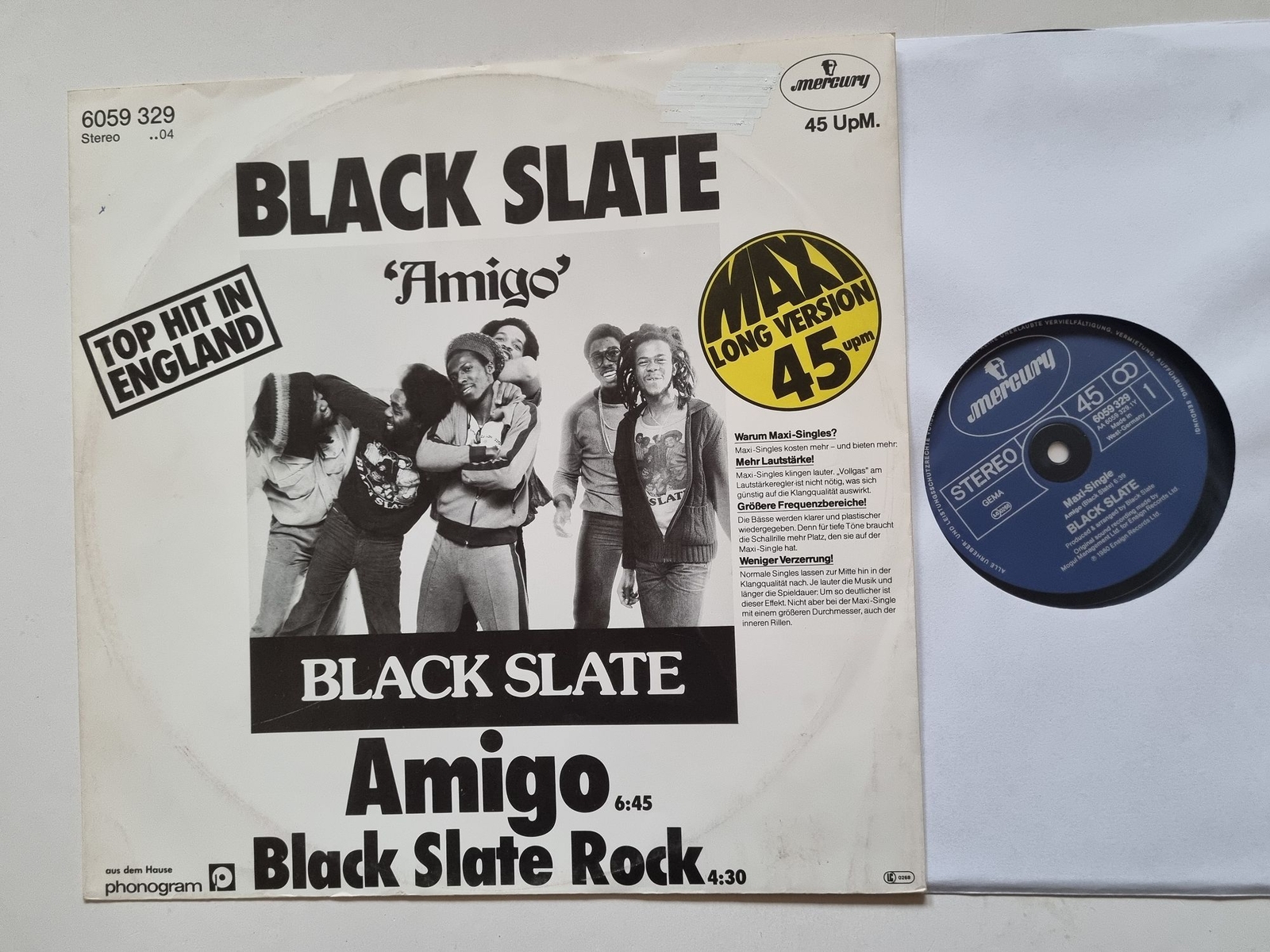 Black Slate - Amigo / Black Slate Rock 12'' Vinyl Maxi Germany