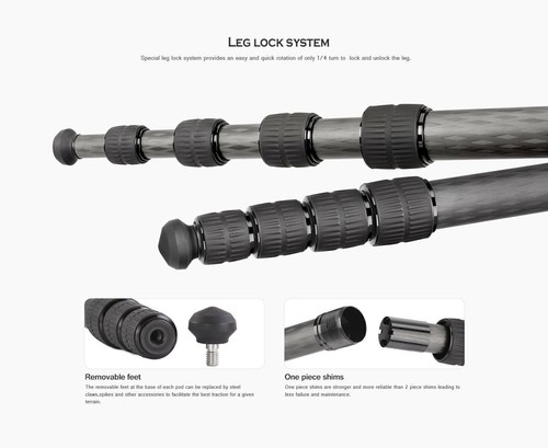 Leofoto MP-366C CF Monopod Carbon Fiber w/ Case /Gitzo/RRS - Picture 9 of 9