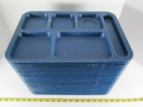 Lot of 29 Vintage Cambro Lunch Trays 14-1/2" x 10" 6 Compartment School Daycare