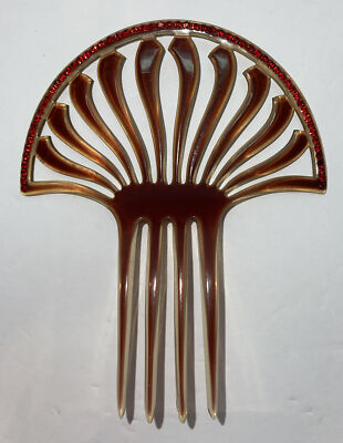 2 MCM Vintage hair combs Vintage MCM Goody Hair Combs Silver Leaf Gold Swirl Made in  main image 2