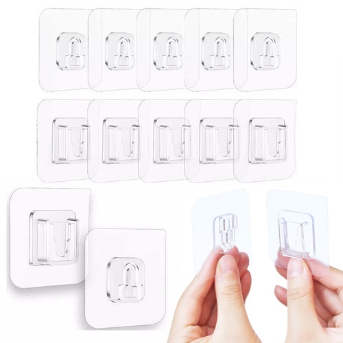 10 Pairs Multi-Purpose Hooks Double-sided Adhesive Wall Hooks For Home Accessory