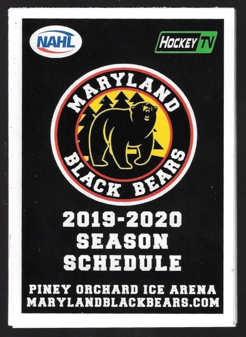 2019-20 Maryland Black Bears NAHL Hockey Schedule !!! Many Sponsors