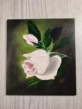 масляная живопись роза,маленькая картина