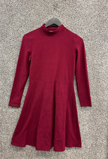 Gap Red Fit and Flare Dress Mock Neck Long Sleeve Knit Dress Women's Size XSP