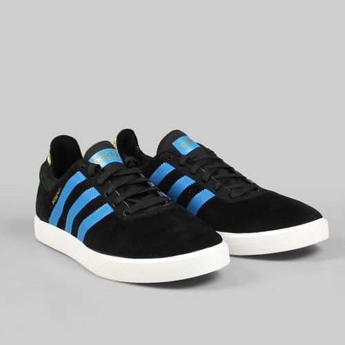 Size UK 9 - Adidas Busenitz ADV Black Blue Gold Trainers Sneakers - Picture 2 of 6