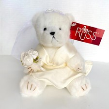 NWT Russ Berrie Plush Bride Bear White Lace And Promises 6 Wedding Stuffed