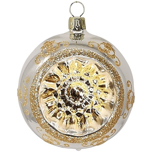 Reflexkugel Argento/Oro Lucido Ø8cm Schatzhauser Turingia Vetro E Weihnachtssch - 第 1/2 張圖片