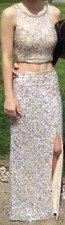 Two Piece Prom Dress- Size 0, Full Legth