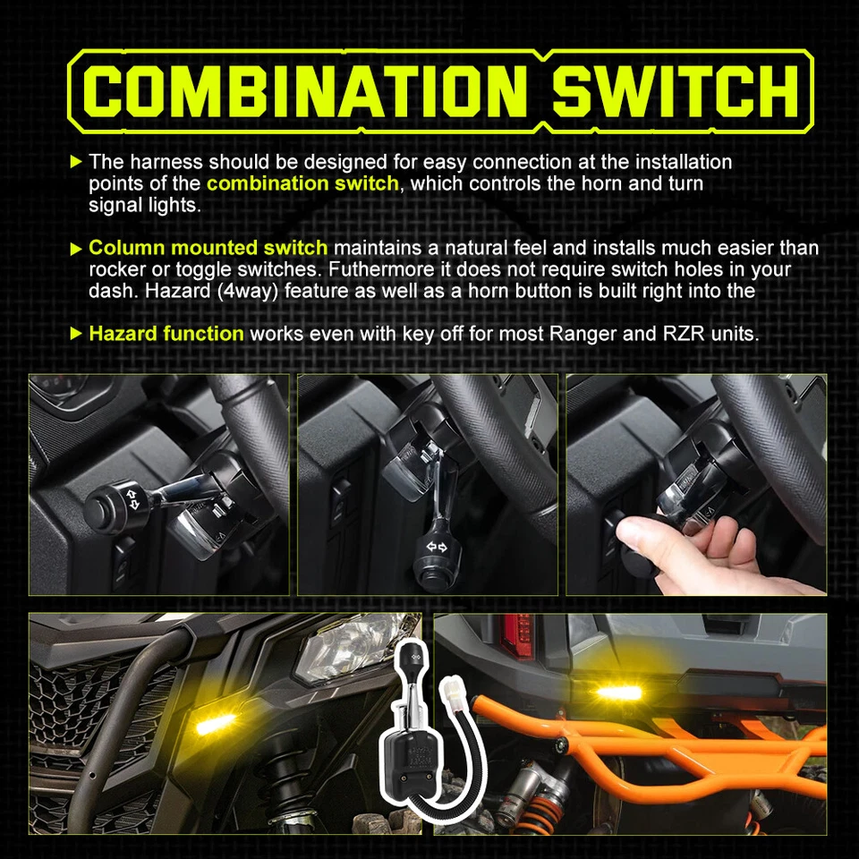 Комплект указателей поворота для вездеходов Street Legal со светодиодными мигалками указателей поворота SXS - Изображение 4 из 4