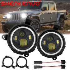 For Jeep Wrangler JL JLU Gladiator JT 2018-2023 9" Combo Led Headlights Halo DRL