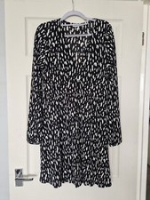 ☆☆ New Primark Crinkle Black and White Smock Mini Dress Size M ☆☆