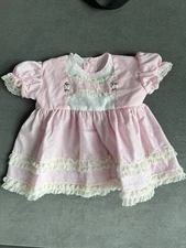 Vintage Mini World Dress Infant  6-9 Months Pink With Lace Provo, Utah.