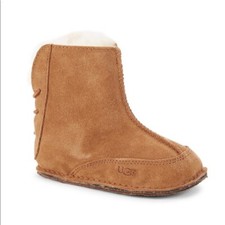 Ugg Boo 5206 Chestnut Sheepskin Suede Warm Baby Boots Sz M 4/5 RARE