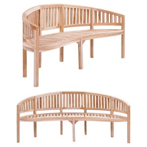 vidaXL-Solid-Teak-Garden-Bench-Banana-shaped-78-7-034-Patio-Chair-Seat-Furniture