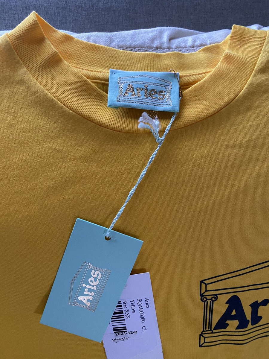 Aries classic tempe short sleeves tee XXS Yellow NWT | eBay