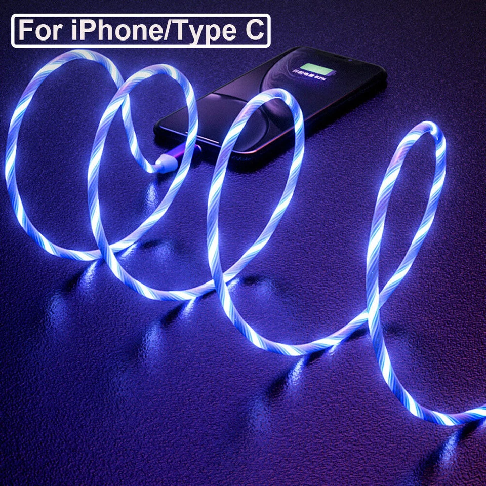 2PCS 3 in 1 LED Fast USB Charging Cable Phone for iPhone / Type C / Micro USB - Image 4 of 4