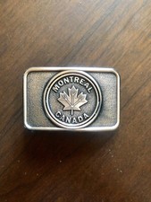 Montreal City Quebec Canada Maple Leaf MTL 514 Unisex Men  s Belt Buckle
