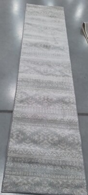 LIGHT GREY / IVORY 2' X 9' Broken Thread Rug Reduced Price 1172759859 TUL272F-29