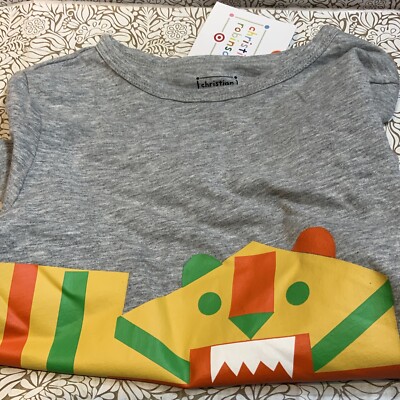 📀 Tiger Print Long Sleeve T-Shirt Christian Robinson x Target Gray 4T 