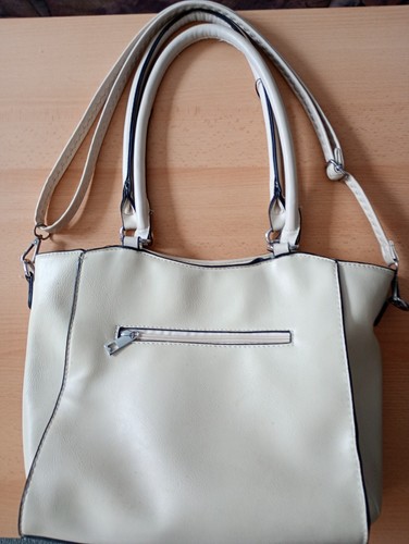 Handtasche, beige, ca. 28 x 28 x 10 cm, Schulterriemen, gebraucht - Bild 2 von 6