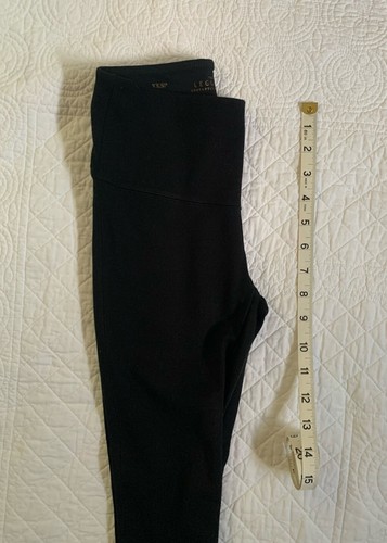 WHITE HOUSE BLACK MARKET Black Ponte Knit Lace-Up Hem Pull-On Leggings XXSP - Picture 9 of 12